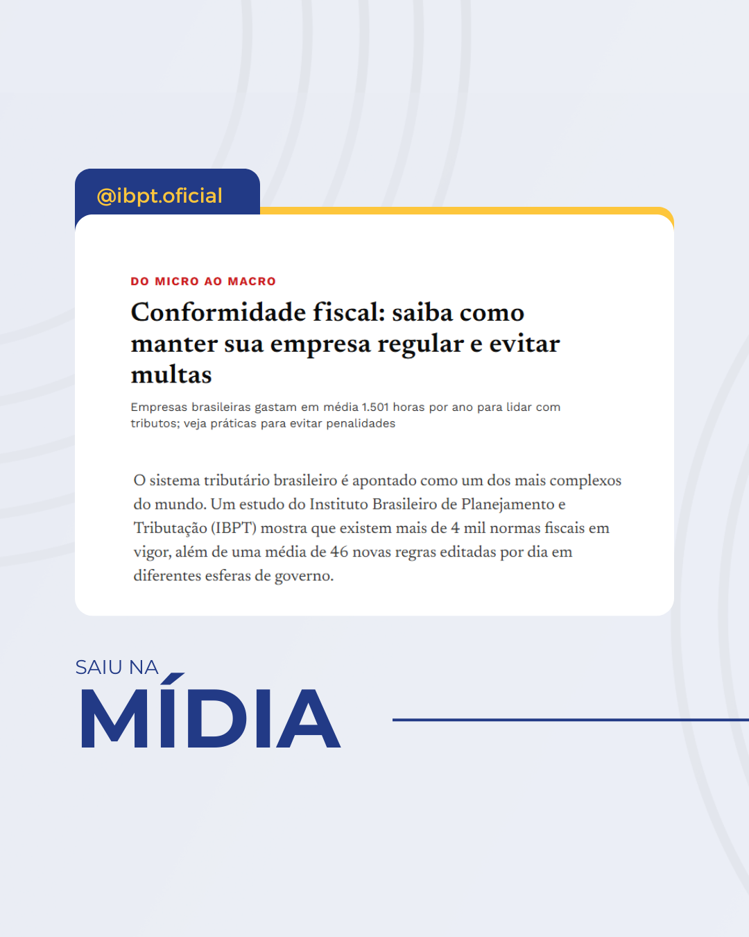 Saiu Na Mídia - 19/08 a 26/08